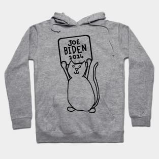 Cute Cat and Joe Biden 2024 Sign Hoodie